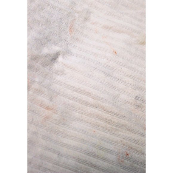 Unbranded Men's Sz M Button Up Collared Shirt Stripped White Gray Light Weight - Picture 5 of 8